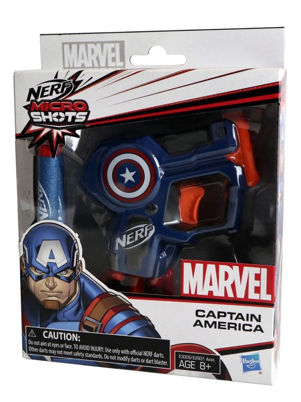 Marvel Captain America Nerf Micro Shots Dart Gun 8+